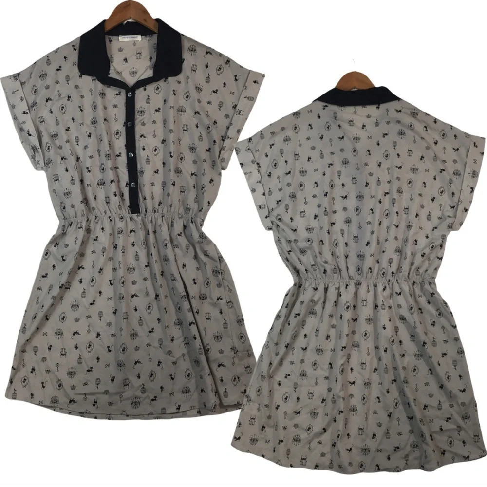 NEW Peppermint Trendy Emo Kitten Cat Dress L